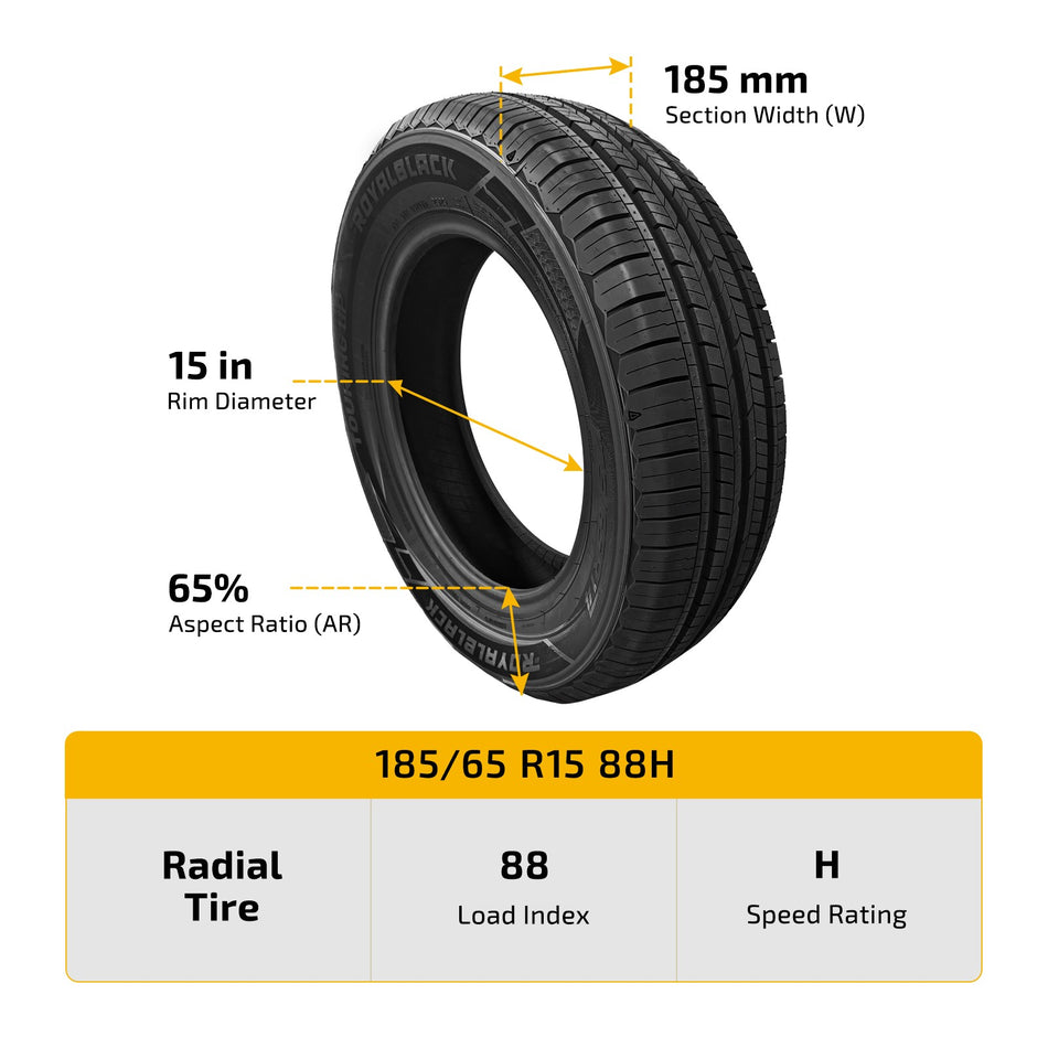185/65R15 88H HP TOURING HP Tire Enhanced Traction For Passenger Cars Quiet