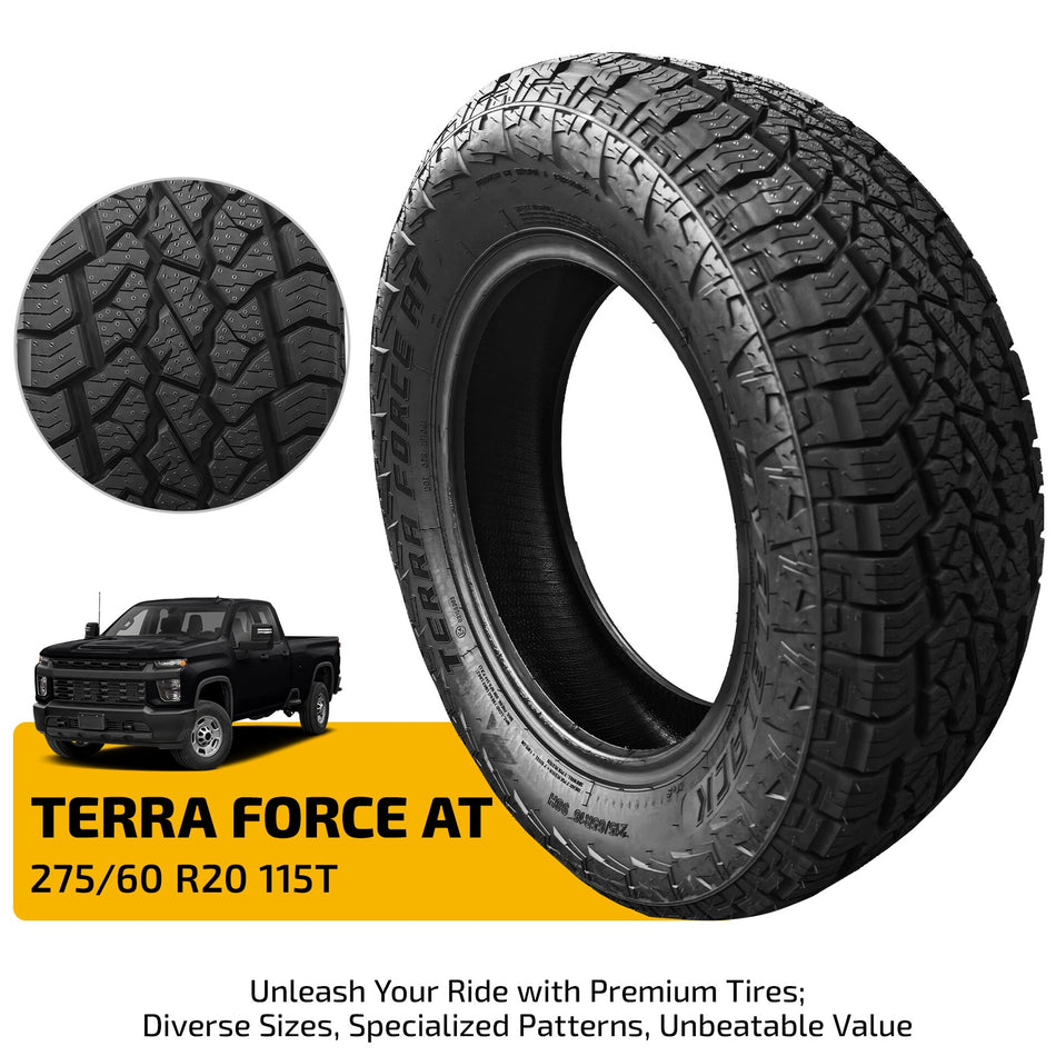 275/60R20 115T Off-Road TERRA FORCE AT Tire Enhanced Traction For Passenger Cars