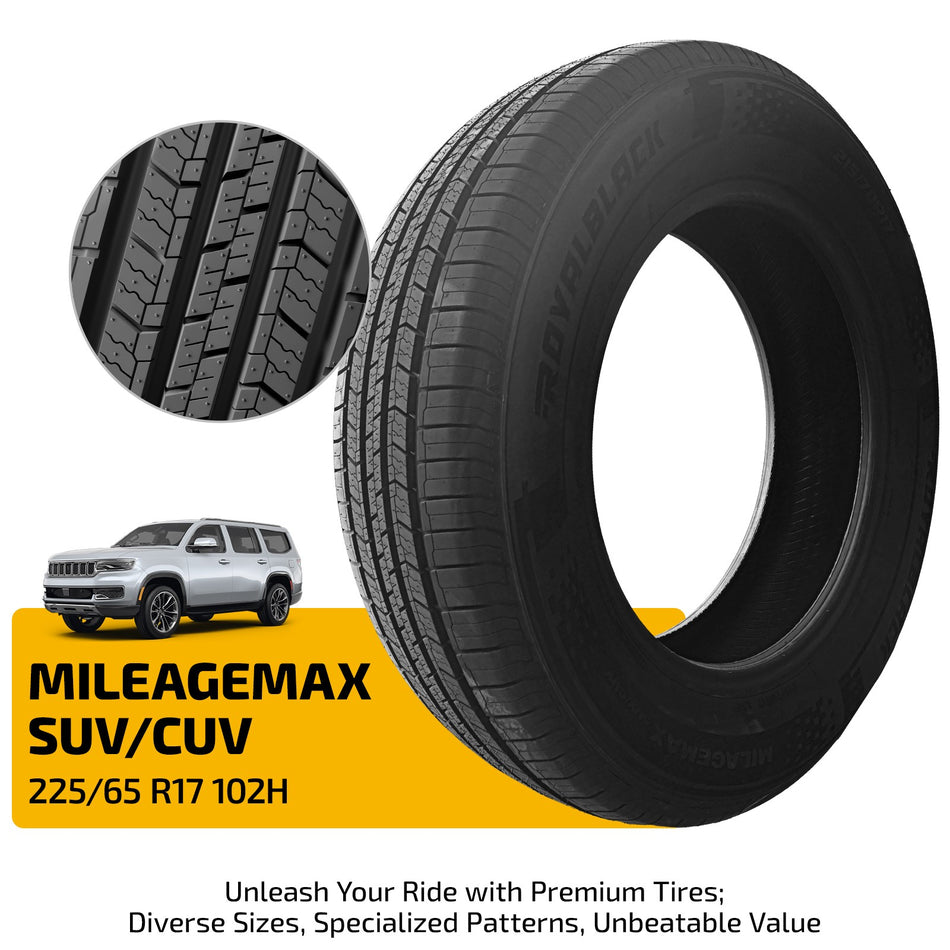 Premium 225/65R17 102H SUV Performance MILEAGEMAX SUV/CUV Tire Improved Handling