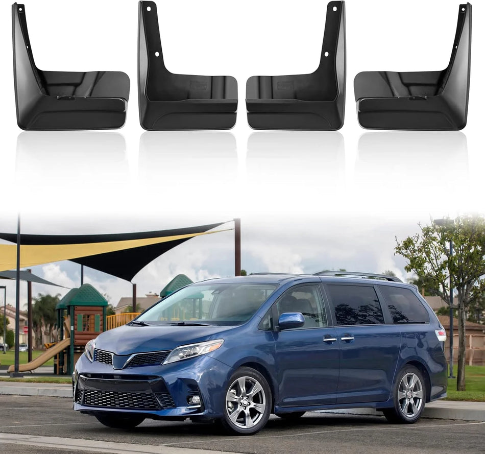 Mud Flaps for 2018-2020 Toyota Sienna 3rd Gen, 4PCS Front & Rear Set