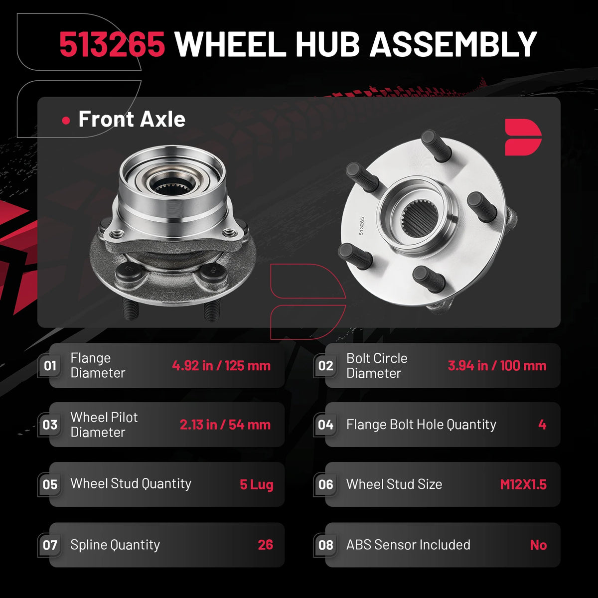 BDFHYK front wheel hub assembly 5 lug replacement for Toyota Prius front wheel service