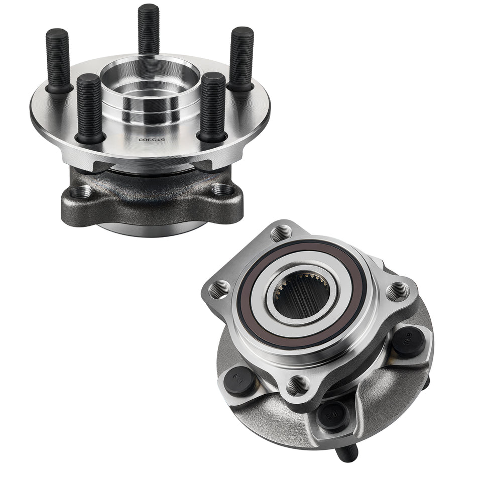 513303 2PCS Front Wheel Hub Bearing Assembly 5 Lugs For Subaru Forester 2009-2014, Impreza 2008-2014, Legacy 2005-2014